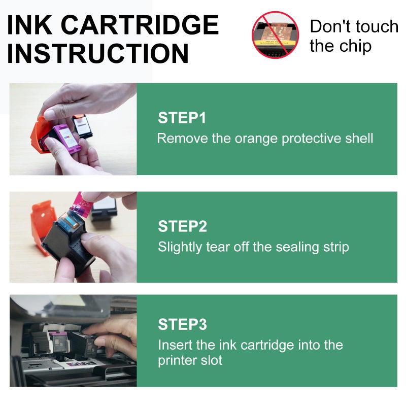 ZIPRINT 63XL Ink Cartridge Combo Pack Replacement for Hp Ink 63 63XL Ink Cartridges Black and Color Work with HP Officejet 3830 4650 5255 5258 Envy 4520 4512 DeskJet 3630 2130 1112 Printer,2 Pack - Image 5